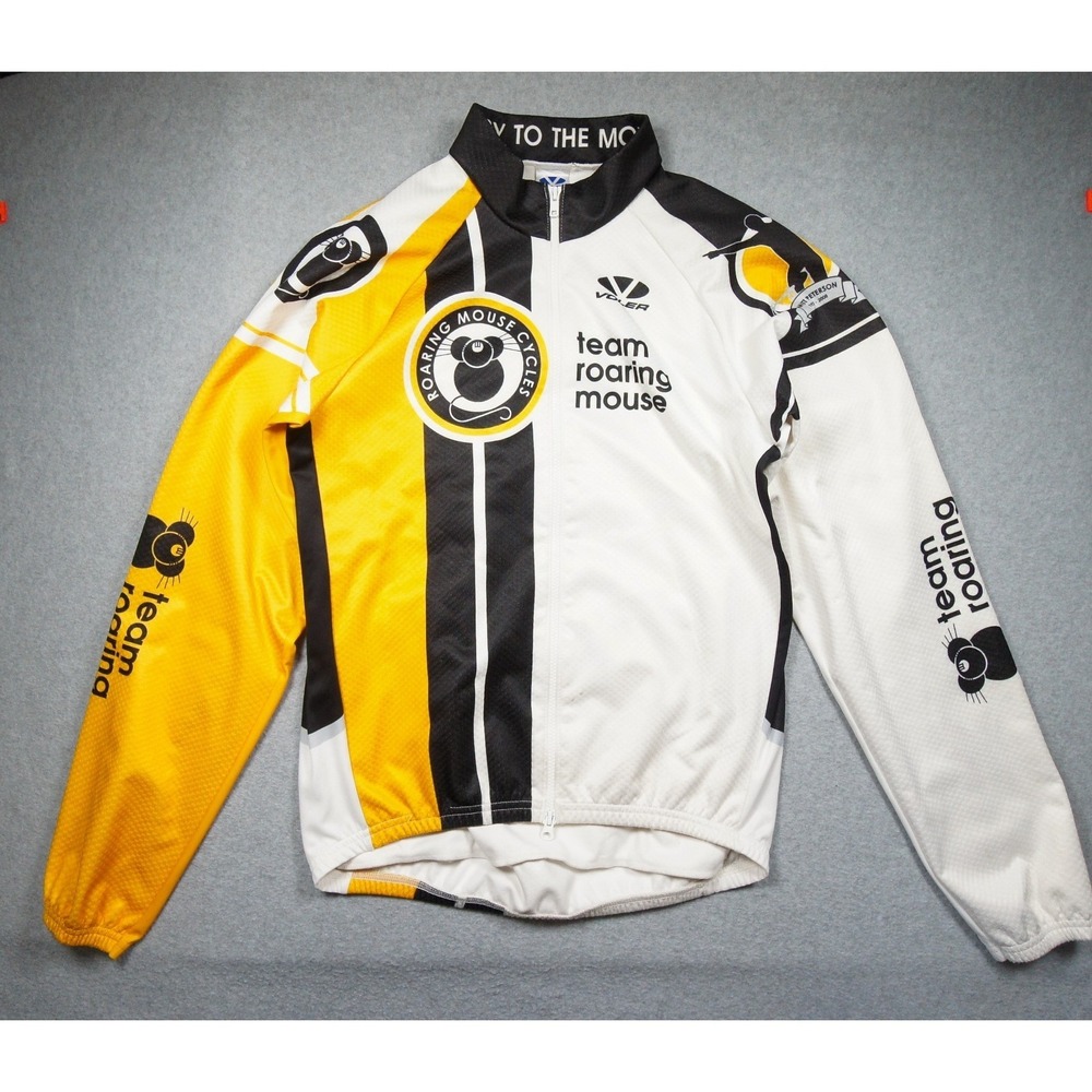 Voler Cycling Jacket Mens Large Yellow Team Roaring Mouse Full Zip Outdoors